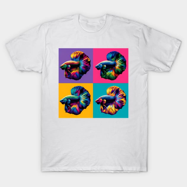 Halfmoon Plakat Male Betta - Cool Tropical Fish T-Shirt by PawPopArt